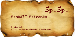 Szabó Szironka névjegykártya